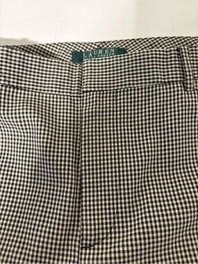 Sharp Women’s Ralph Lauren Black and Tan Houndstooth Pants for Summer